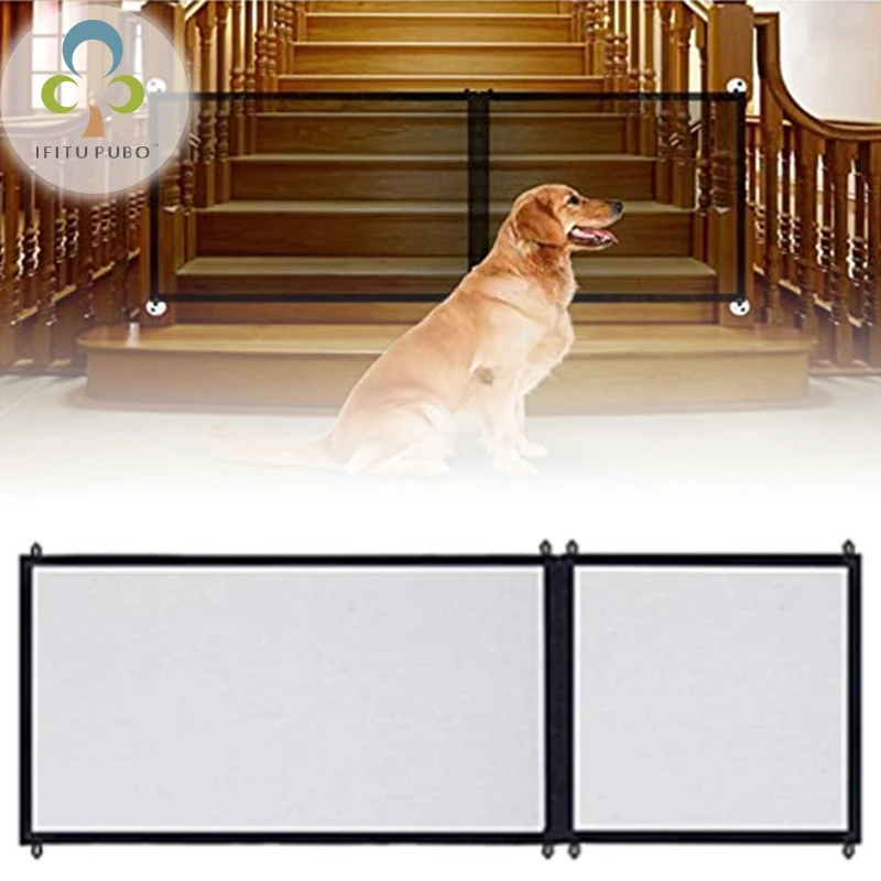 

Fence Pet Dog Cloth Protection Gate Foldable Indoor Isolation Portable Mesh Fence Fence Zipper Pet Safety Dog 180x72cm