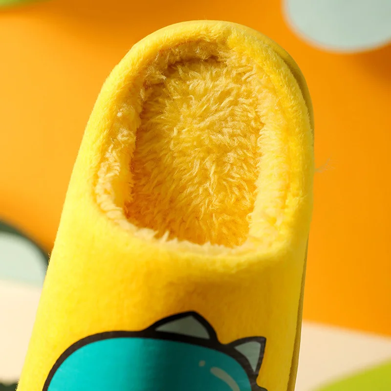 Детские теплые зимние хлопковые тапочки с флисовой подкладкой