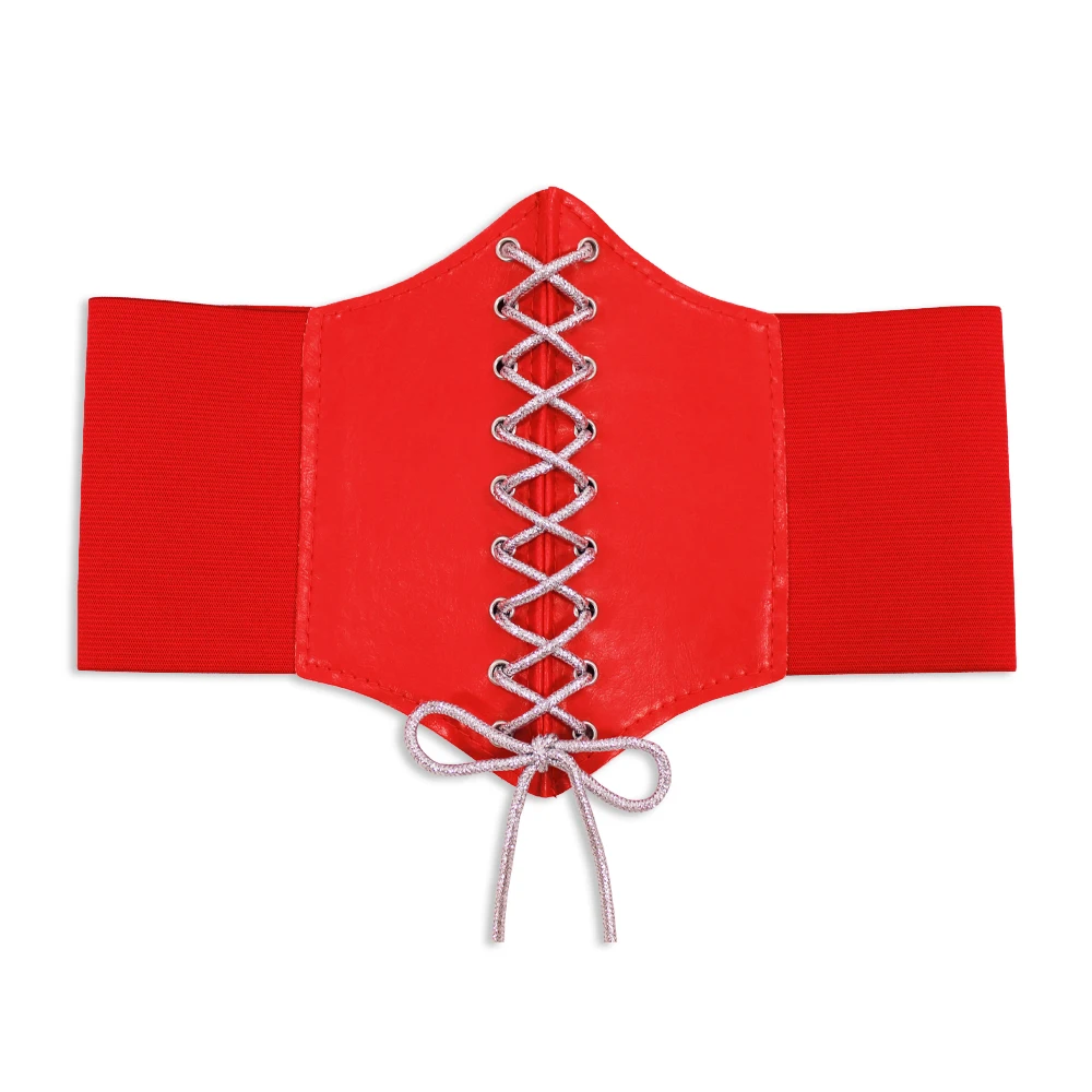 

Женский корсет для платья 2022 из искусственной кожи широкий красный Серебряный корсет пояс формирователь тела бюстье женская готическая од...