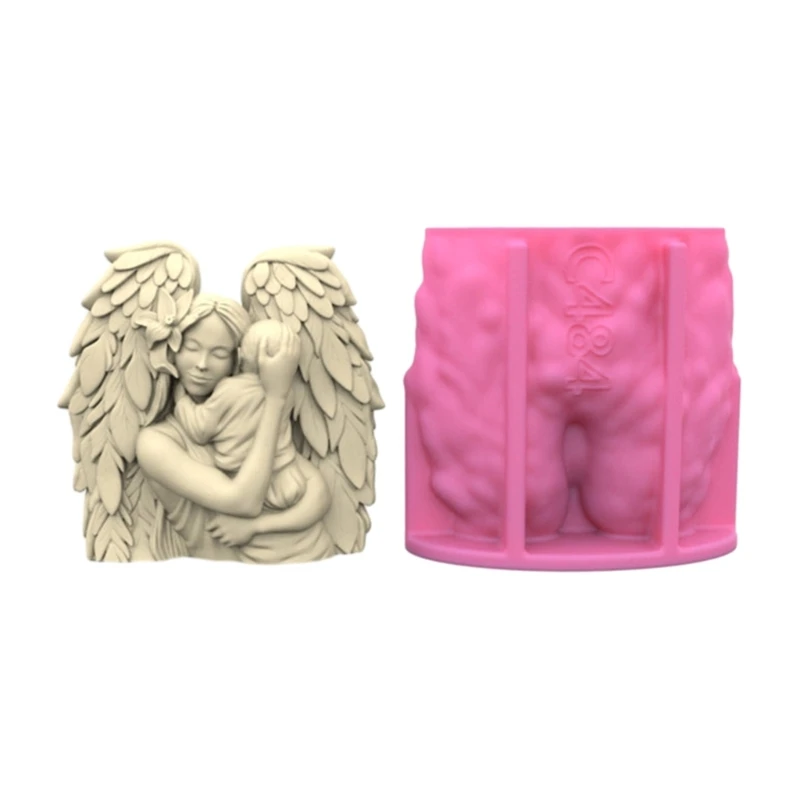 

652F Angel Silicone Mold DIY Epoxy Resin Molds Table Ornament Mould Scented Candle Plasters Making Tool Easy to Clean