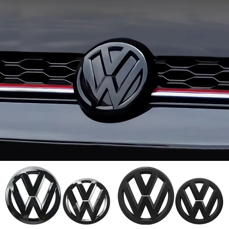 Auto Nero Lucido Griglia Anteriore Distintivi Baule Posteriore Emblema Coperchio Coperback Logo Adesivo Per VW Volkswagen GOLF 6.
