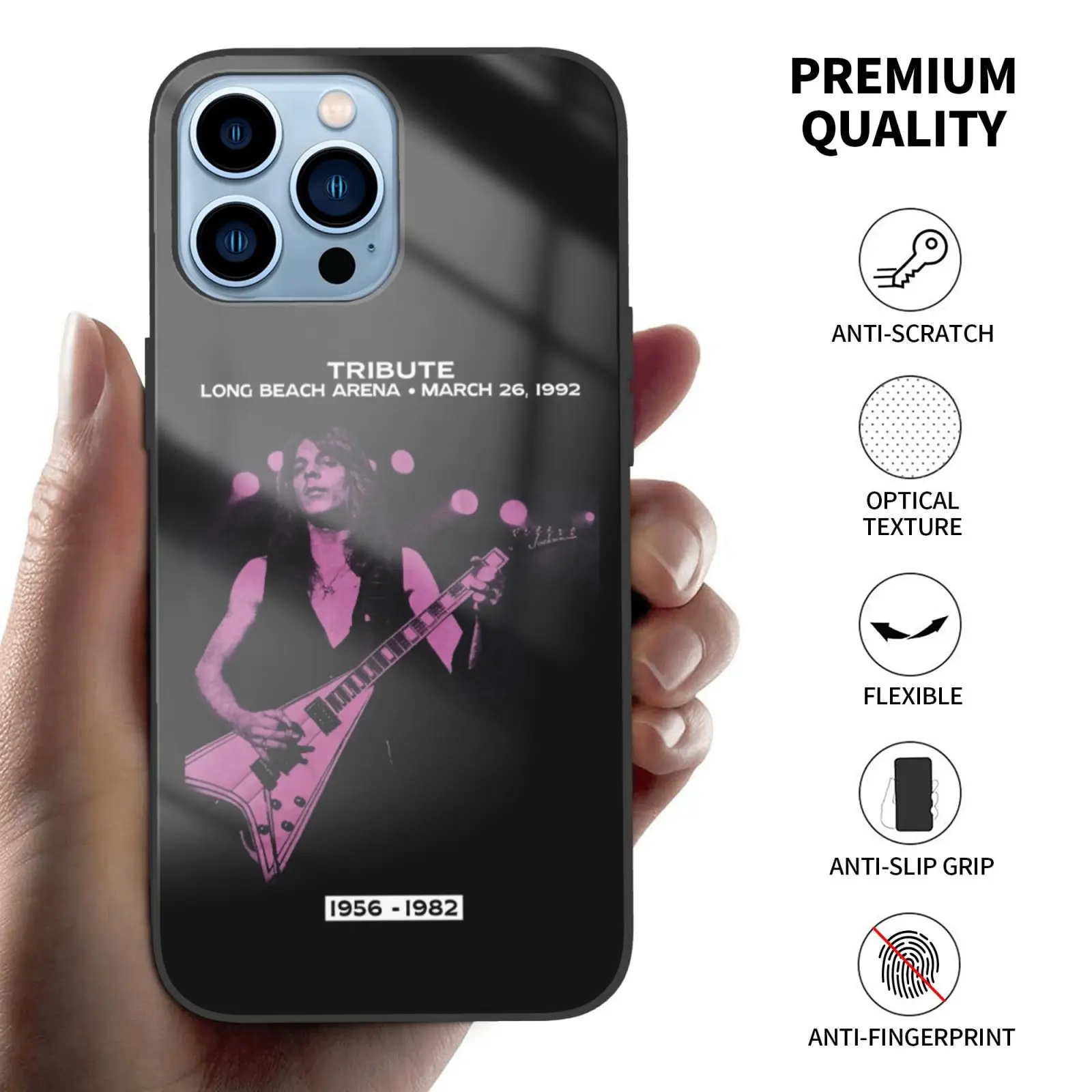 1992 черный чехол из закаленного стекла с принтом Рэнди роадс для iPhone 13 12 Mini Pro Max |