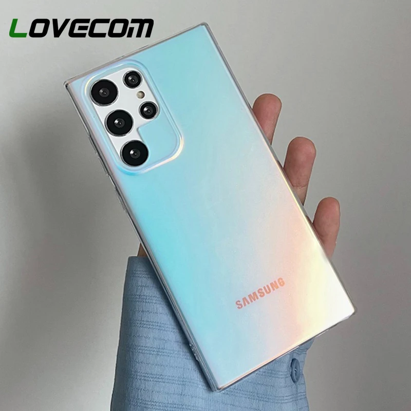 

Роскошный чехол для телефона с градиентным лазером для Samsung S23 S22 Ultra S21 Plus S20 FE A13 A53 A52 A72 A51 A71 A32 5G Note 20, мягкий чехол из ТПУ