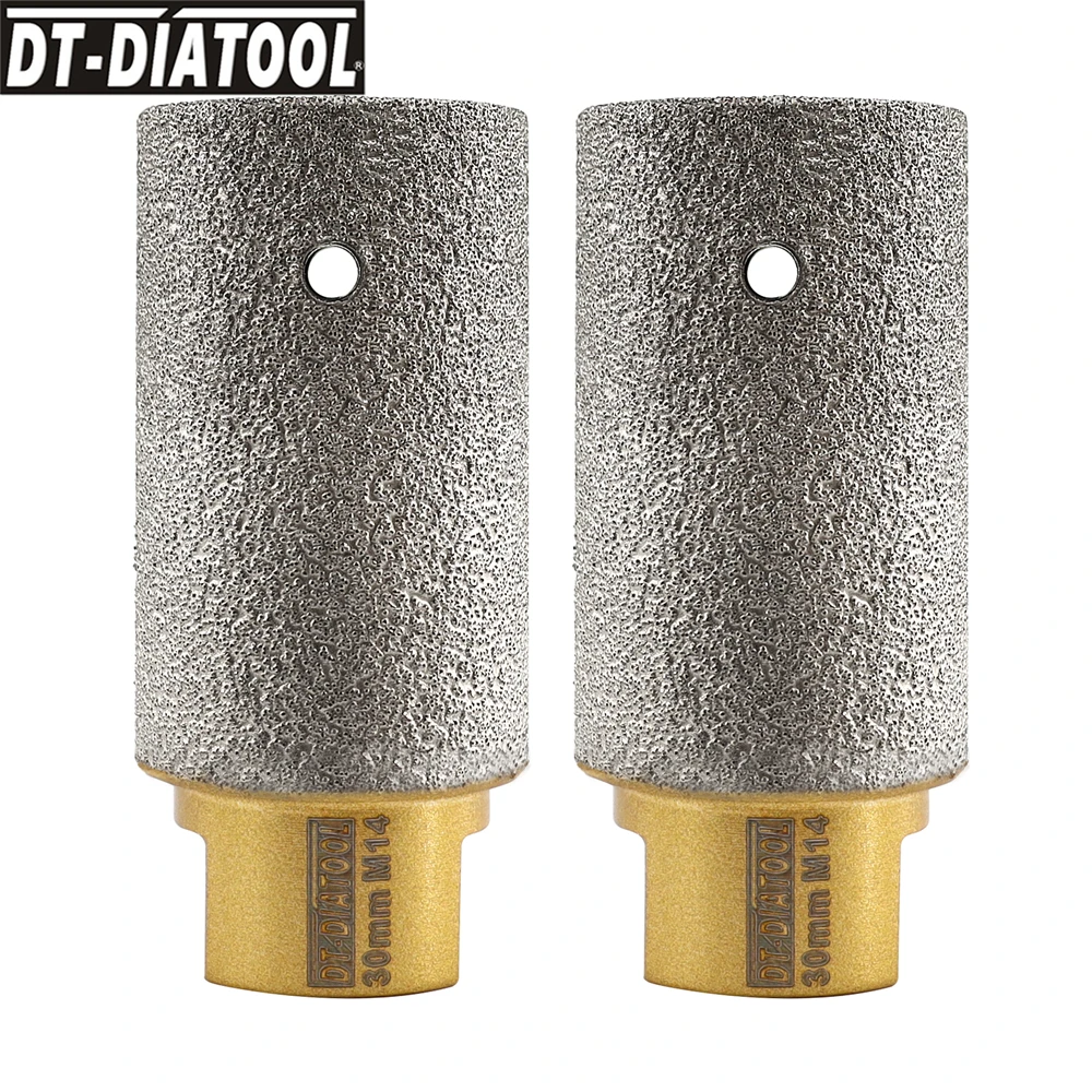 

DT-DIATOOL 2pcs/set Dia30mm Miiling Cutter For Granite Vacuum Brazed Diamond Finger Bits With M14 Connection Diamond Tool