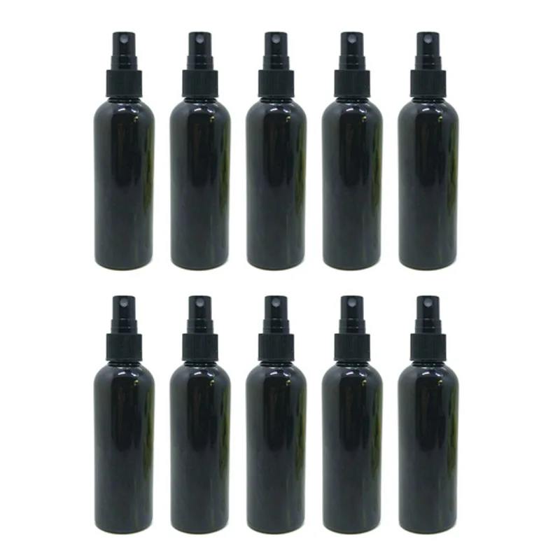 

10pcs Refillable Bottles 100ml Black PET Plastic Spray Bottle Travel Empty Small Spray Bottle Empty Perfume Container Atomizer R