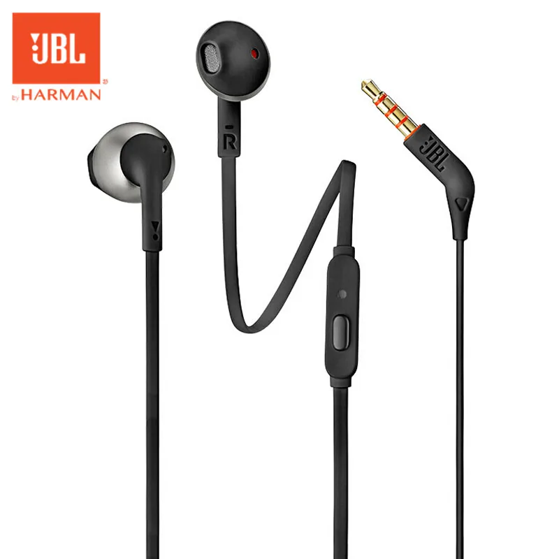 Фото JBL T205 Официально авторизованные полувкладыши, встроенный микрофон, интерфейс 3,5 мм, дистанционное управление для спортивных звонков, игры №1