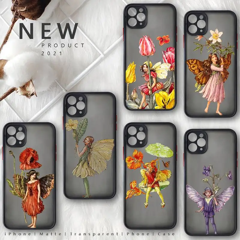 

Flower Fairy Illustration art girl Phone Case matte transparent For iphone 7 8 11 12 13 plus mini x xs xr pro max cover