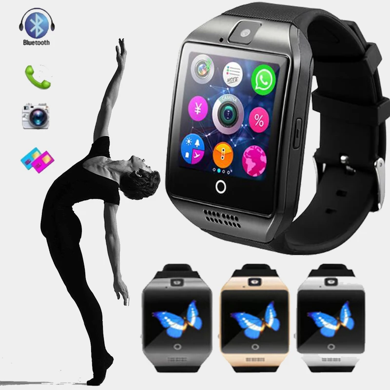 

Q18 Bluetooth Smart Watch 2023 With Camera Facebook Whatsapp Twitter Sync Sms Support Sim Tf Card Smartwatch Android IOS Reloj