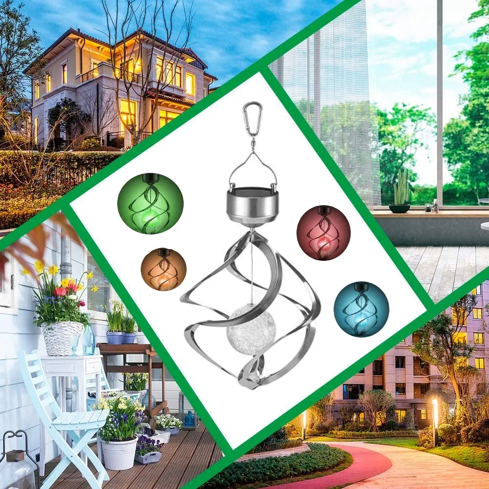 

Colour Changing Hanging Solar LED Light Outdoor Yard Decor Wind Chimes for Design Decoration for Garden Patio Balcony Lawn Gift
