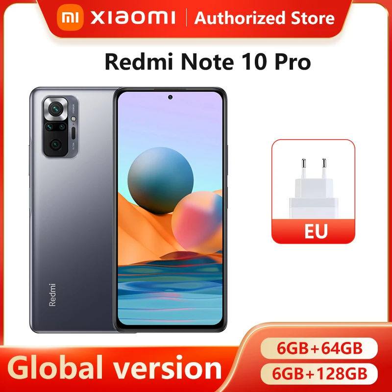 Xiaomi Redmi Note 10 Pro Global Version NFC 6GB 64GB 128GB Smartphone Phone Snapdragon 732G Octa Core 6.67'' AMOLED Display