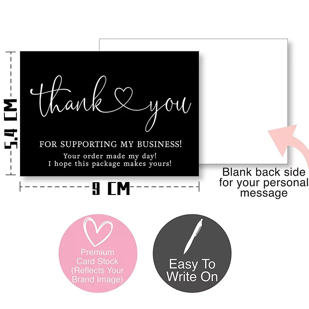 

Thank You for Your Order Card Black & White Cards for Supporting Business Small Shop Gift Decoration Greeting Card
