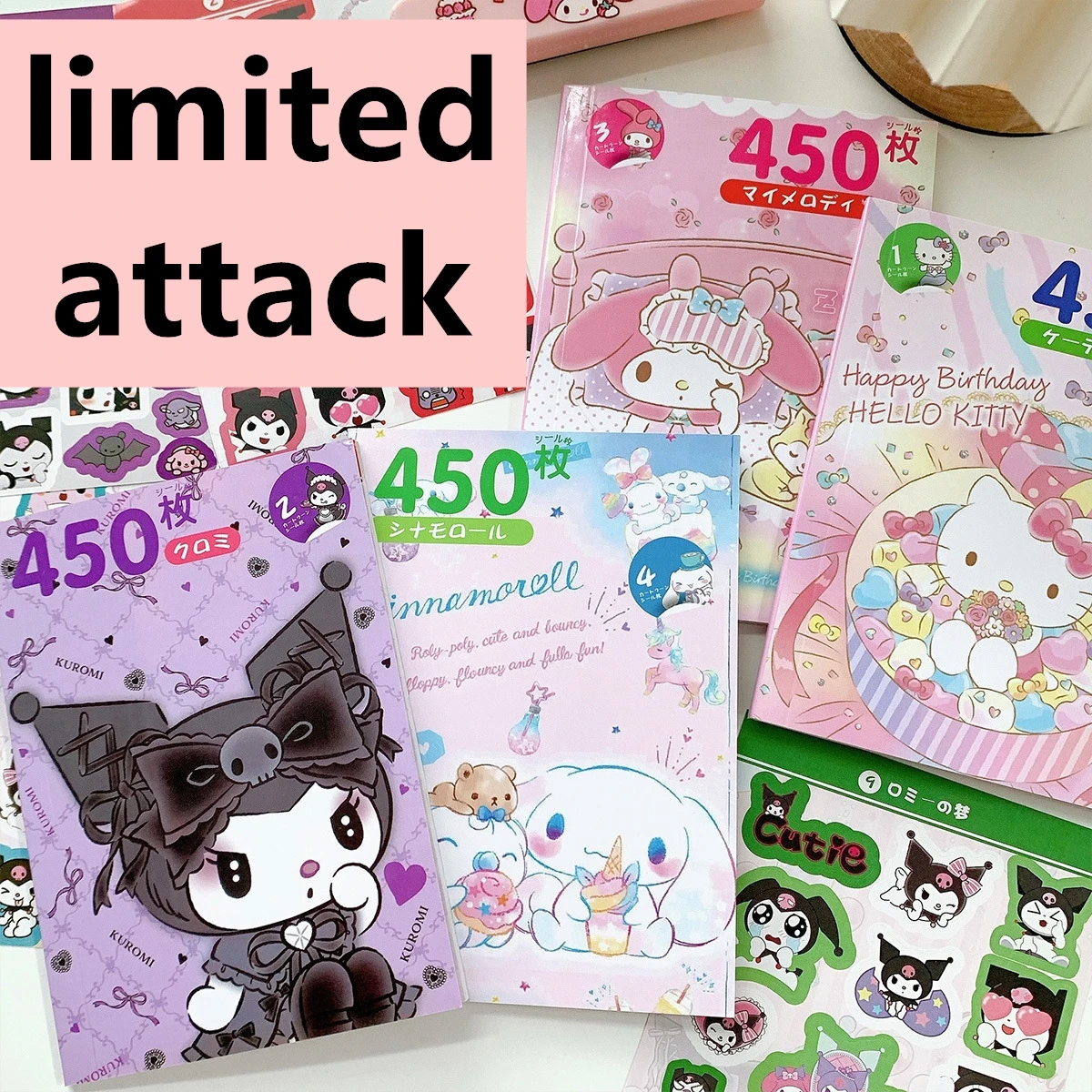 

New Sanrio Hello Kitty Japanese Sticker Book Corner Creature Goo Card Cartoon Cute Sticker Kulome Melody Hand Account Decoration
