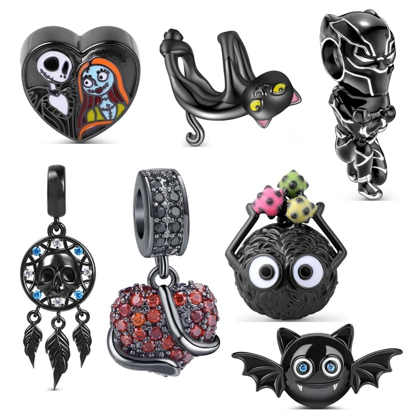 

Браслет женский из серебра 925 пробы с бусинами в виде кота