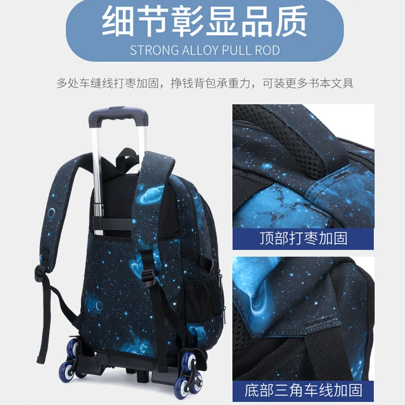 trolley school bags with wheels Travel Trolley Luggage Bags Children Schoolbags girls boys Kids Backpacks Mochila Infantil 2022