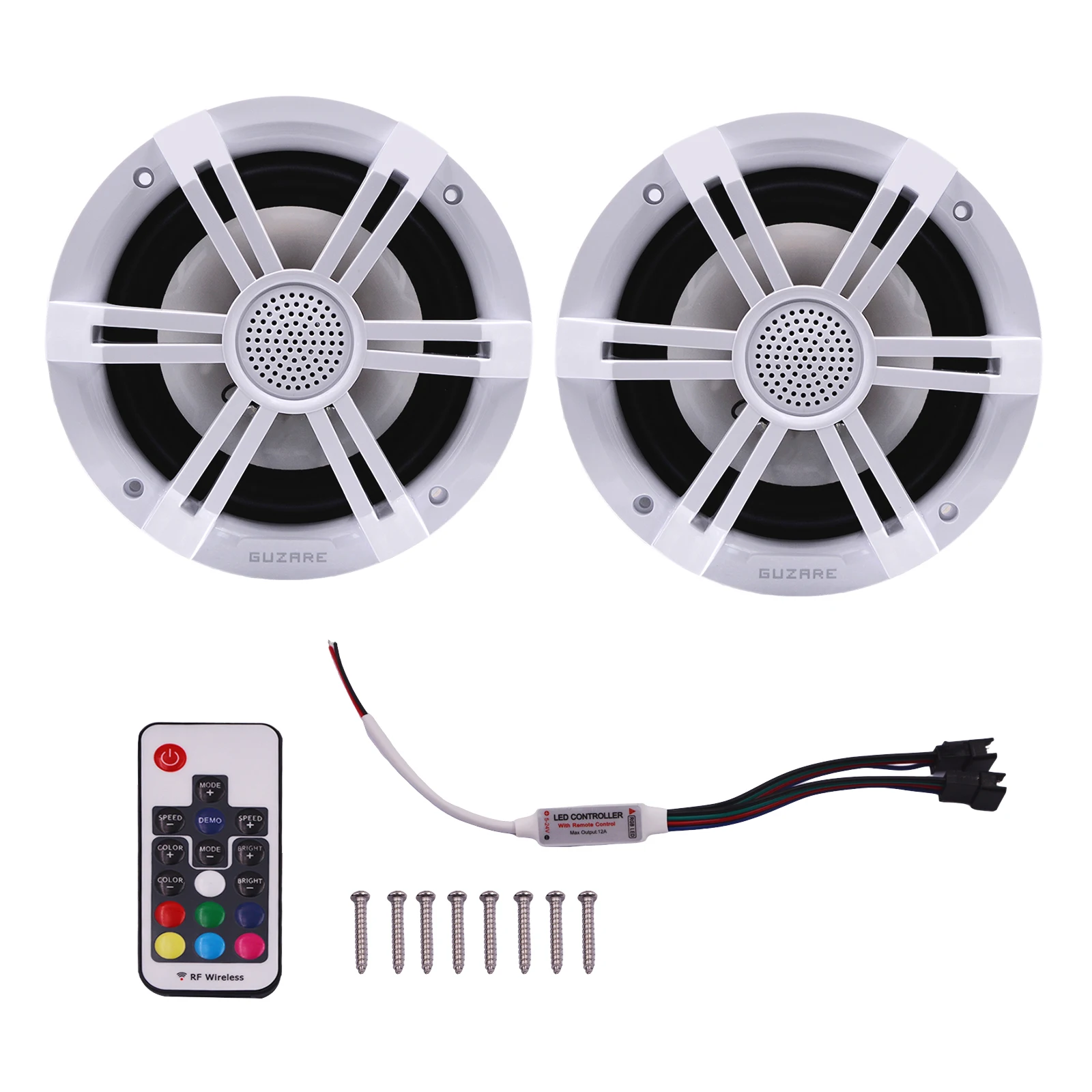 Морские колонки RGB с дистанционным управлением 6 5 дюйма 150 Вт * 2 канала шт. белые IP66