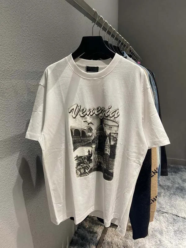 

2021 Luxury Venezia Printed Women Men T shirts tees Hiphop Casual Men Cotton T shirt