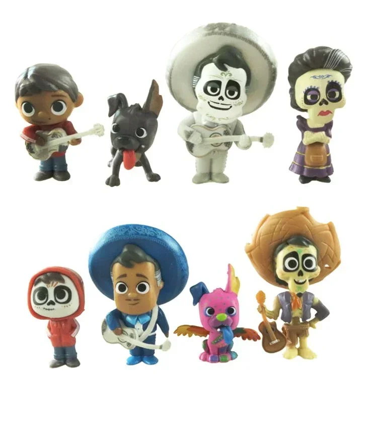 [Забавный] 8 шт./лот 5-8 см фильм COCO Miguel Riveras фигурку игрушки коллекция Miguel/Ernesto de la Cruz