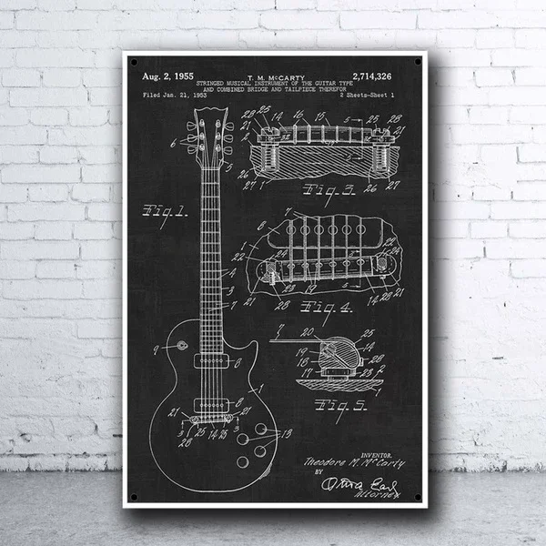 Isaric жестяной знак 1952 Gibson Les Paul винтажный металлический 8x12 дюймов