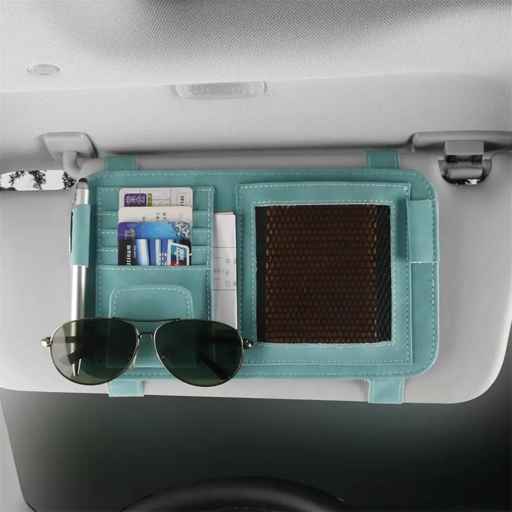 

Car Sun Visor Organizer Bill Clip Multi-pocket Card Document Storage Pouch Glasses Holder Multi-functional Auto Accessories