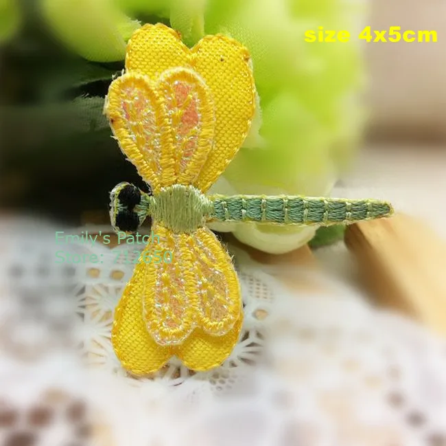 Бесплатная доставка 10 шт. вышитые патчи в виде пчелиных стрекоз аппликация для