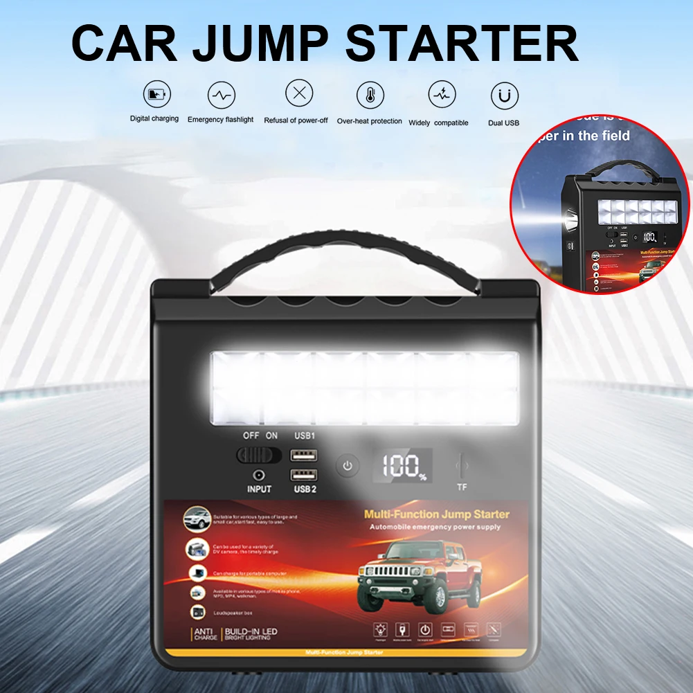 

For Car 12V Jump Starter Booster with Bluetooth-Compatible Speaker 20000W mAh Portable Power Bank Emergency Battery Charger