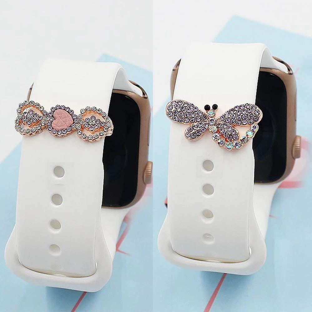 Украшение с узором в виде сердца для браслета Apple Watch алмазные украшения подвески