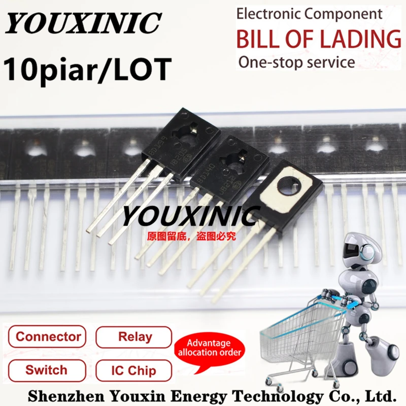 

YOUXINIC 2021++ 20PCS = 10 Pair 100% New Imported Original BD139 BD140 TO-126 Transistor