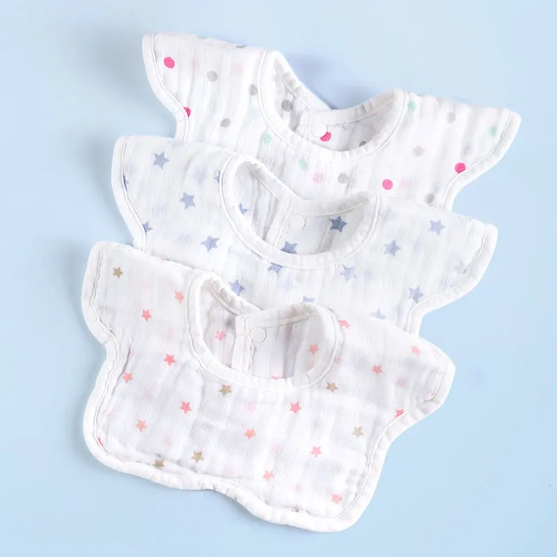 

3 pcs New Baby Saliva Bibs Cotton Baby Saliva Towels Dots Pattern Newborn Dining Bibs Universal Babies Feeding Saliva Towels