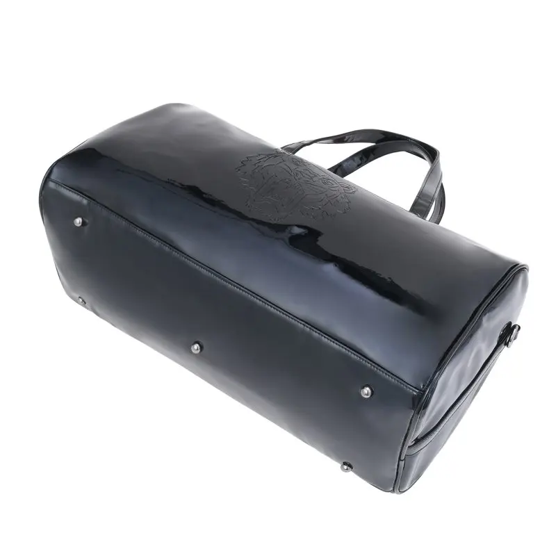Luxury Women's Shinny Leather PVC Weekender Travel Duffel Bag