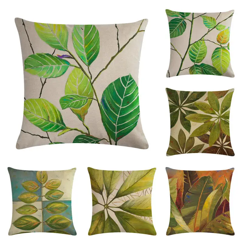 

Fashion Homeware Linen Sofa Pillowcase Botanical Print Decorative Pillowcase Gift