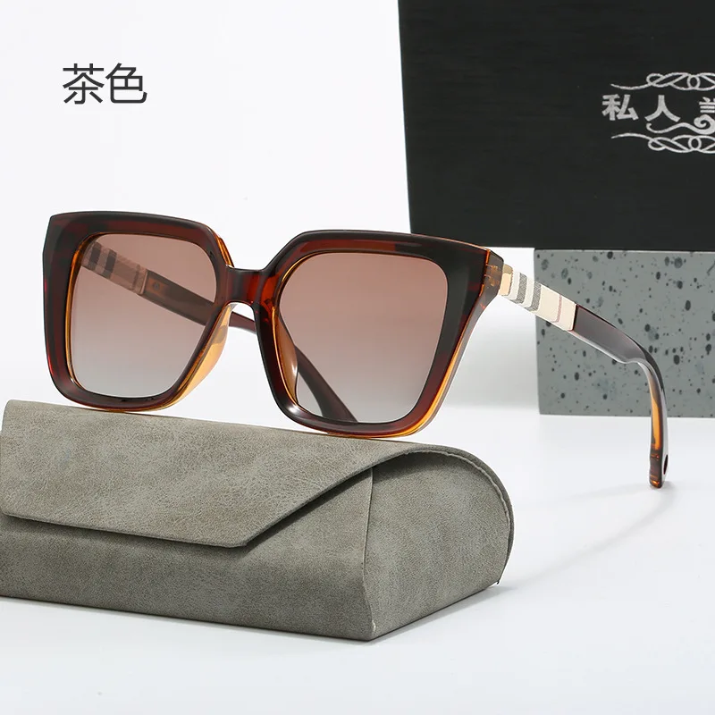 Модные роскошные поляризационные квадратные солнцезащитные очки женские