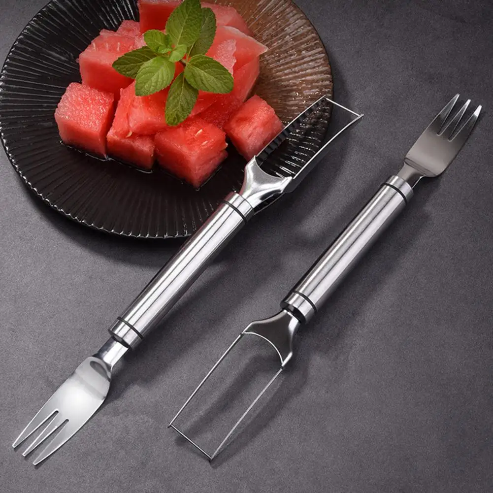 

Fruit Cutter Slicer Modern Stainless Steel Professional Kitchen Gadget Watermelon Fork Slicer Watermelon Slicer