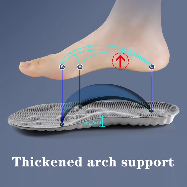 4D Running Insole Super Soft Sports Shoes Insoles for Feet Shock Absorption Baskets Shoe Sole Arch Support Orthopedic Inserts 4
