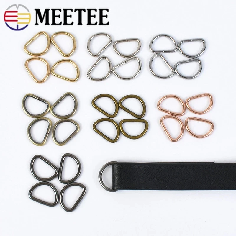 

100/200Pcs Metal D Ring Connecting Buckles 10mm Opening KeyChain Jewelry Hook Bag Strap Clasp Zipper Puller Hardware Accessories