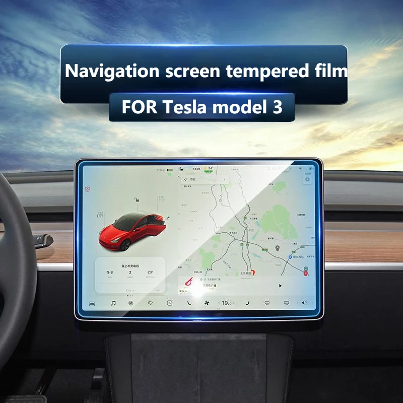 

Закаленное стекло для Tesla Model 3/YCentral, защита экрана салона автомобиля от отпечатков пальцев из закаленной пленки