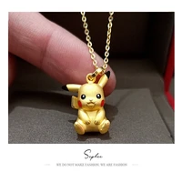 new kawaii pikachu necklace for female fashion student clavicle chain animation cartoon necklaces cute doll pokemon pendant