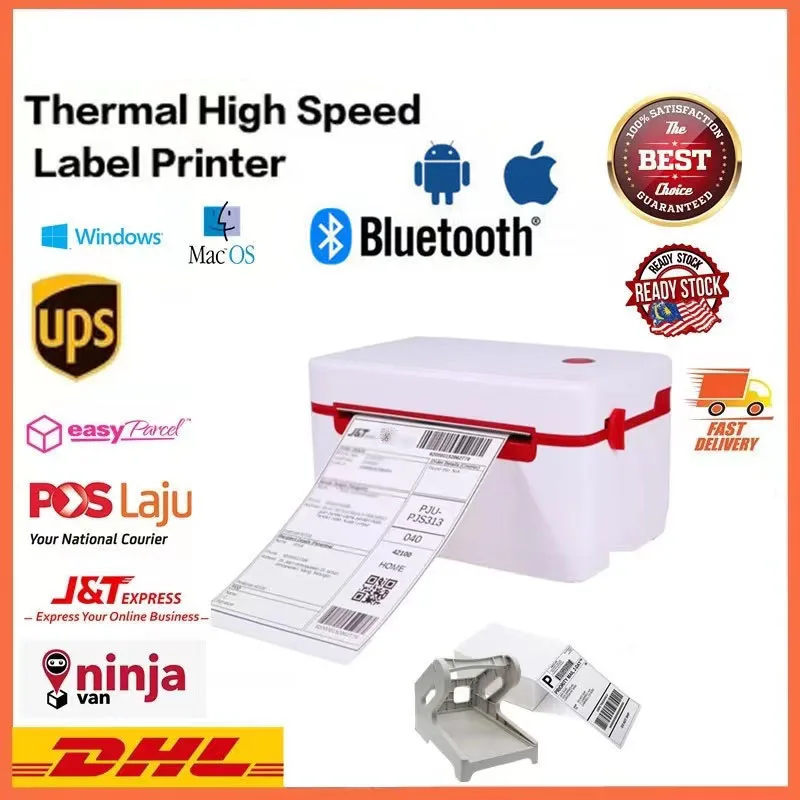 

4 Inch Shipping Label Printer Address Thermal Label Printer 4X6 Barcode Printer USB Bluetooth WIFI High Speed Label Maker