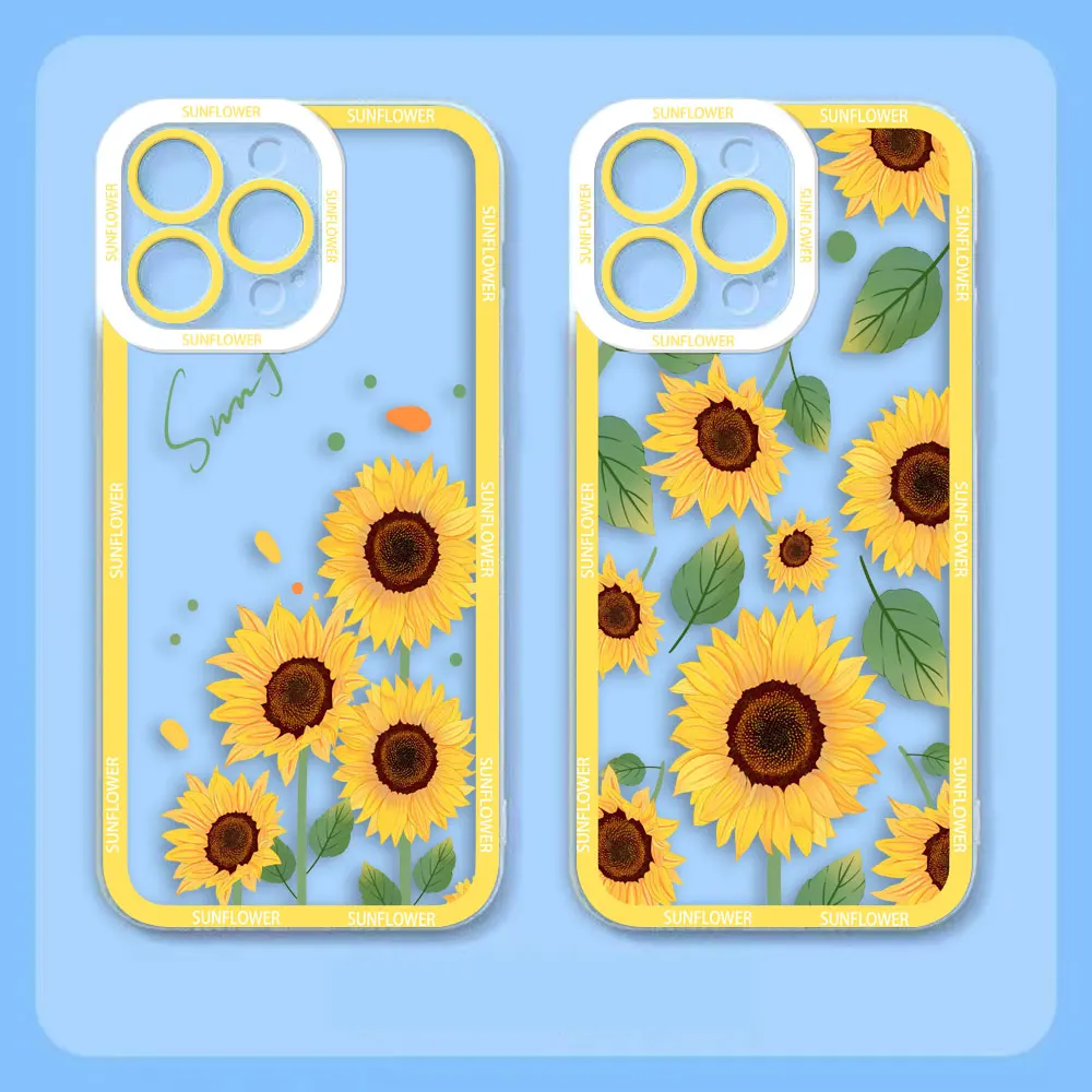 Красивый чехол с подсолнухами прозрачный ангельскими глазами для OPPO RENO 11 11F 10 8 8Z 8T