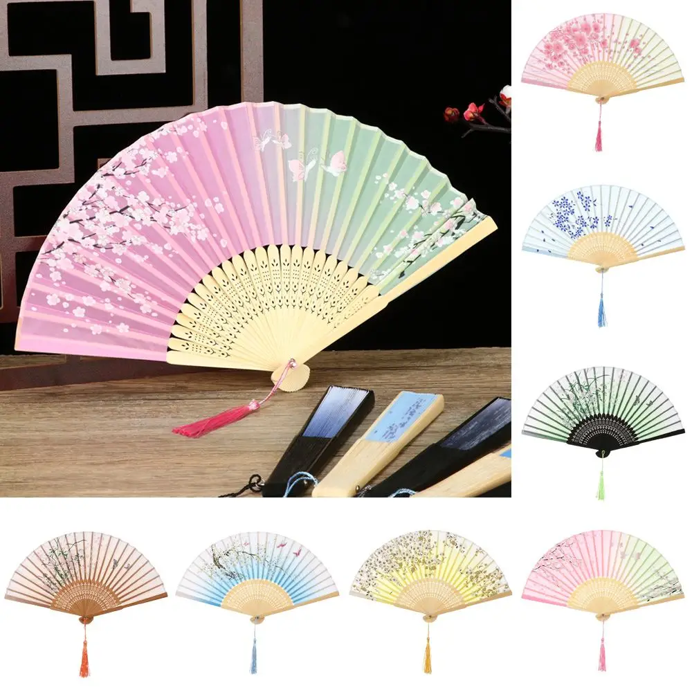 

Desktop Ornaments Home Decoration Chinese Style Painting Bamboo Folding Fan Dance Performance Props Handheld Fan