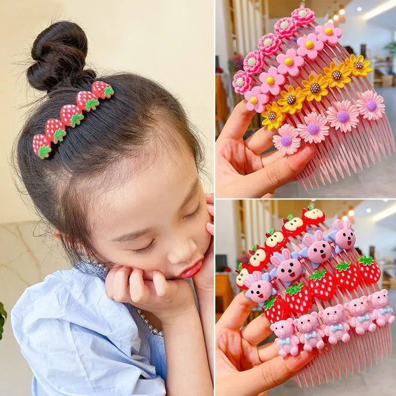 

Cute Cartoon Princess Flower Hair Combs Barrettes Clip Vintage Hairpins Headdress Kids Girls Hair Accessories Disk Headwear