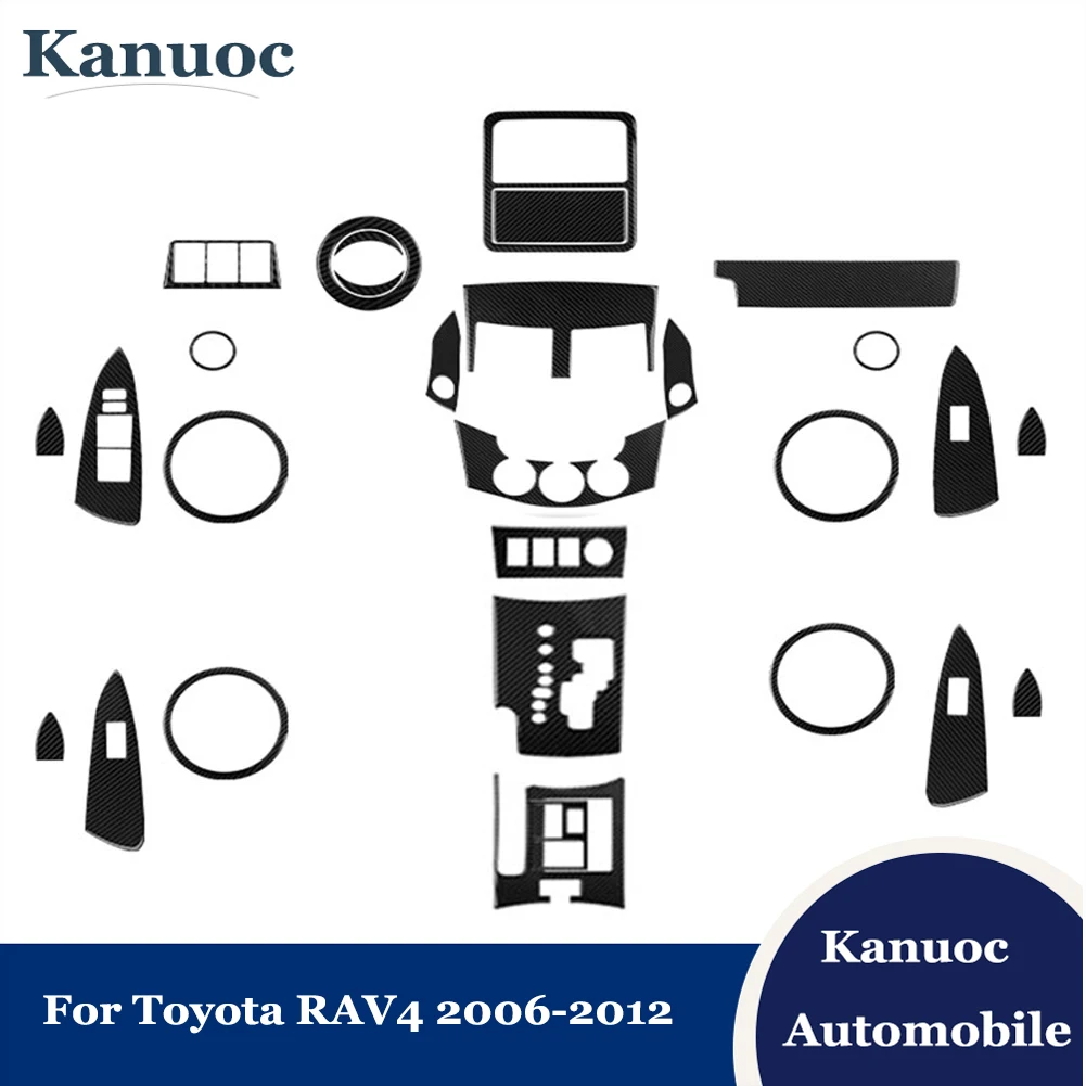 

Car Accessories Carbon Fiber Stickers Interior Decorative Strips For Toyota RAV4 2006 2007 2008 2009 2010 2011 2012 Cover Trim