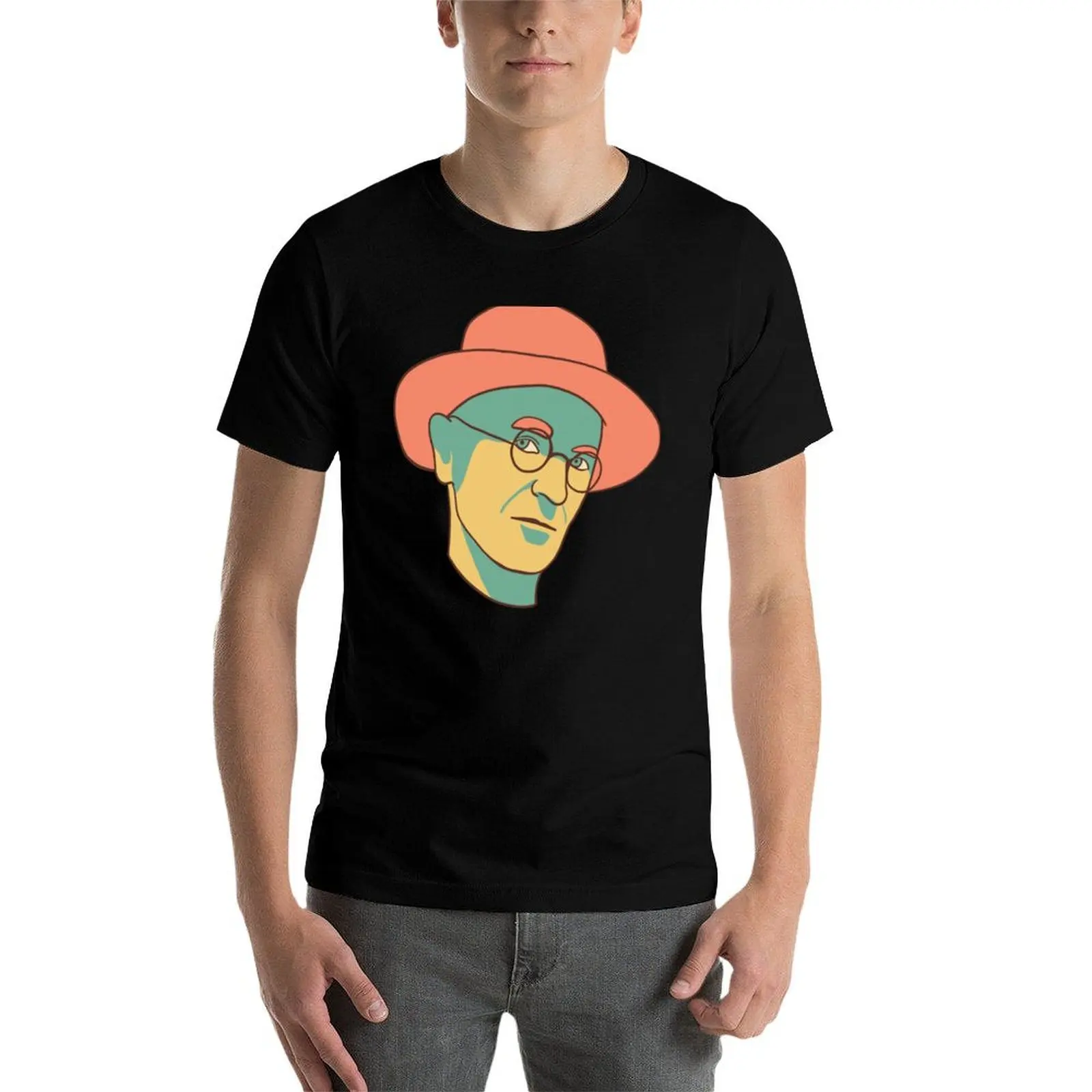 Hermann Hesse Portr?t In винтажная футболка Farben с рисунком мужская быстросохнущая модная