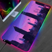 landscape rgb mouse pad purple blue gamer accessories large rubber pad led mousepad xl gaming computer desk with backlight