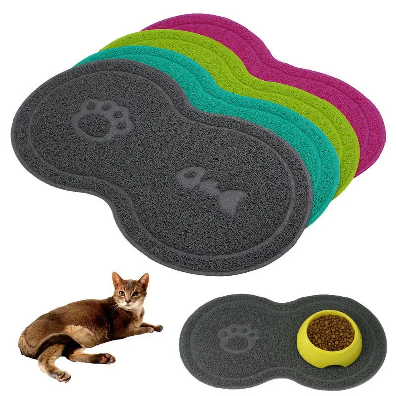 

PVC Placemat Cat Bowl Mat Dog Pet Feeding Water Food Dish Tray Clean Floor