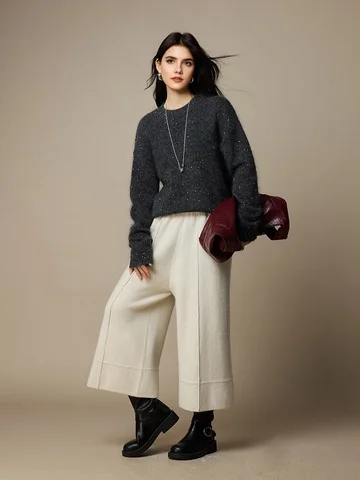 SuyaDream женские мохеревые пуловеры  темно-серые