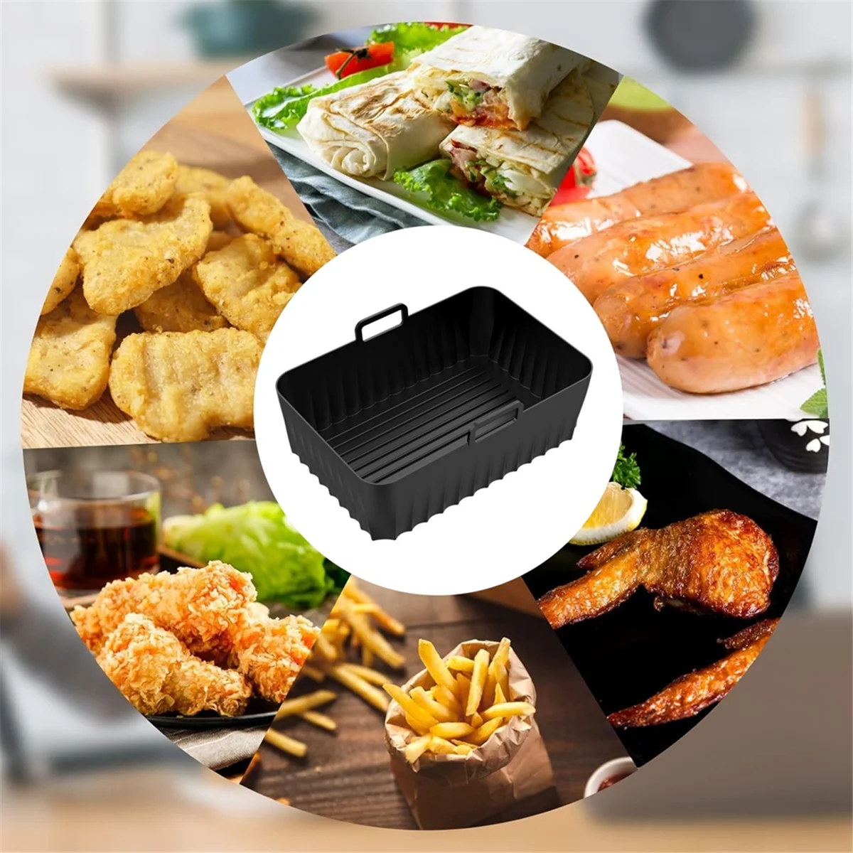 2 шт. силиконовые вкладыши для фритюрницы Ninjia DZ071 DZ550 двойная фритюрница