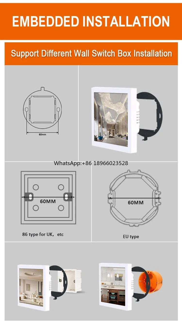 Умный дом управления Tuya центральное управление 4 дюйма android 12 В Сенсорная панель