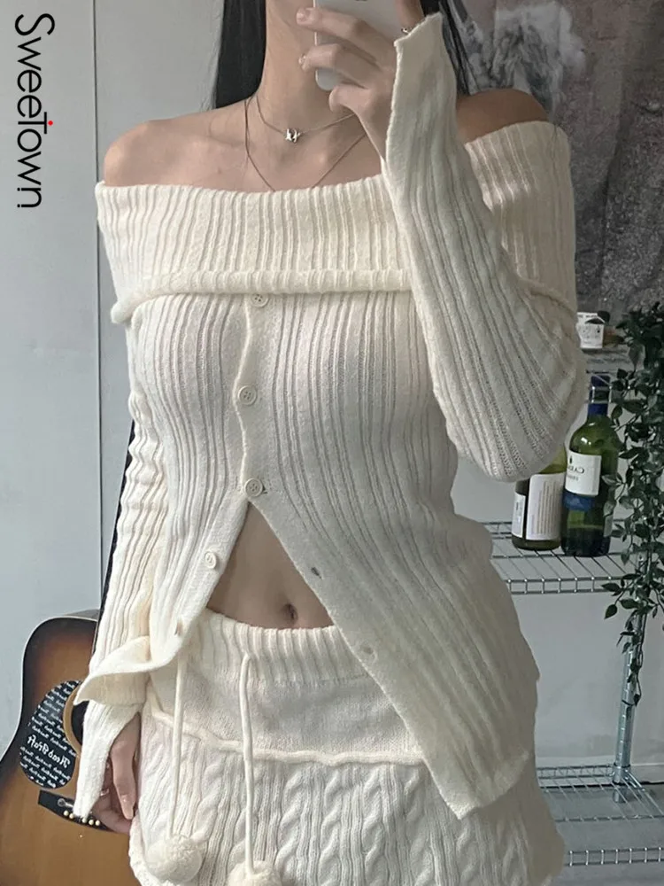 

Женский однотонный кардиган с воротником-лодочкой и длинными рукавами