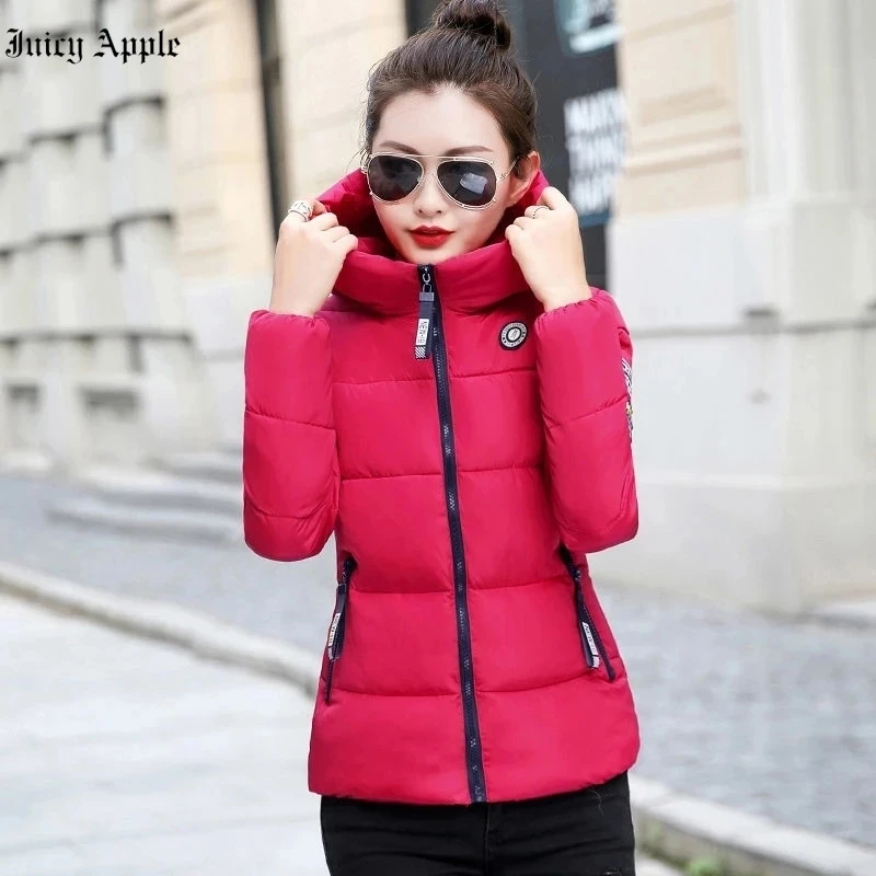 Parkas For Women 2022 Hooded Thick Warm Short Jackets Cotton Padded Coats Female Winter Parkas Woman Streetwear Jacket Outerwear