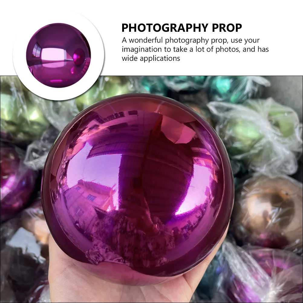 

Mirror Garden Reflective Ball Stainless Steel Decor Gazing Outdoor Globe Spheres Purple Patio Decorations